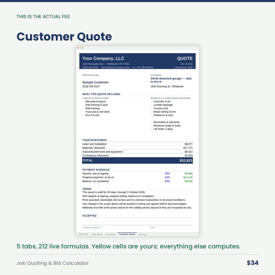 Job Quoting & Bid Calculator