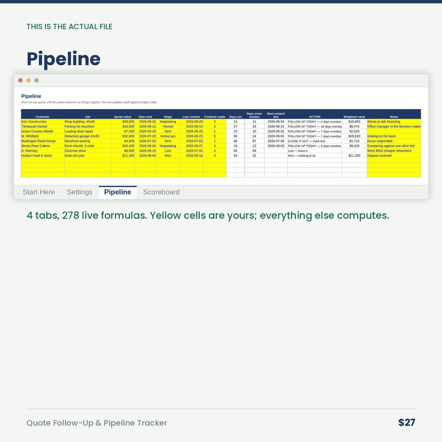 Quote Follow-Up & Pipeline Tracker