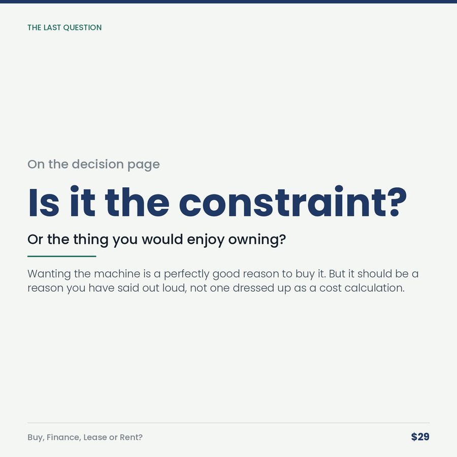 Buy, Finance, Lease or Rent? Equipment Calculator — stat