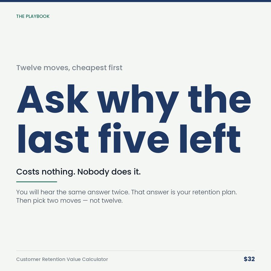 Customer Retention Value Calculator — stat
