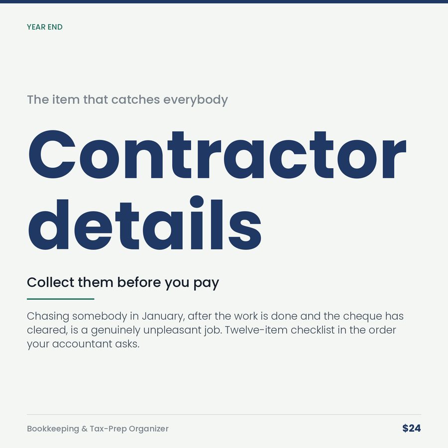 Small Business Bookkeeping & Tax-Prep Organizer — stat