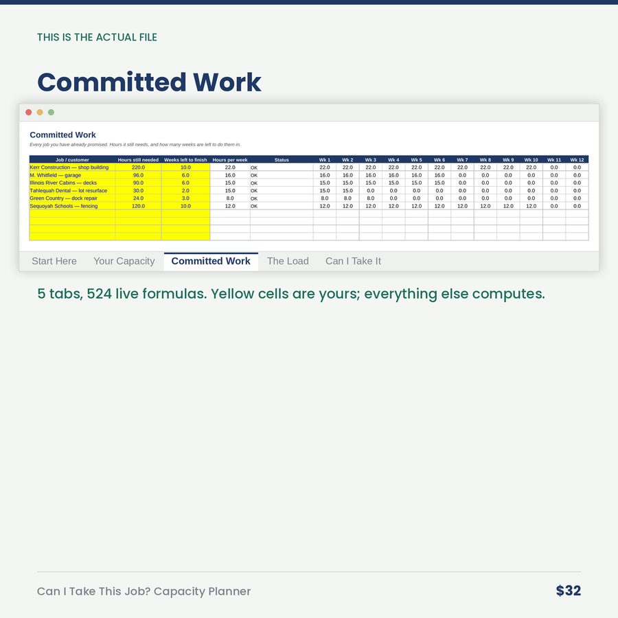 Can I Take This Job? Capacity Planner
