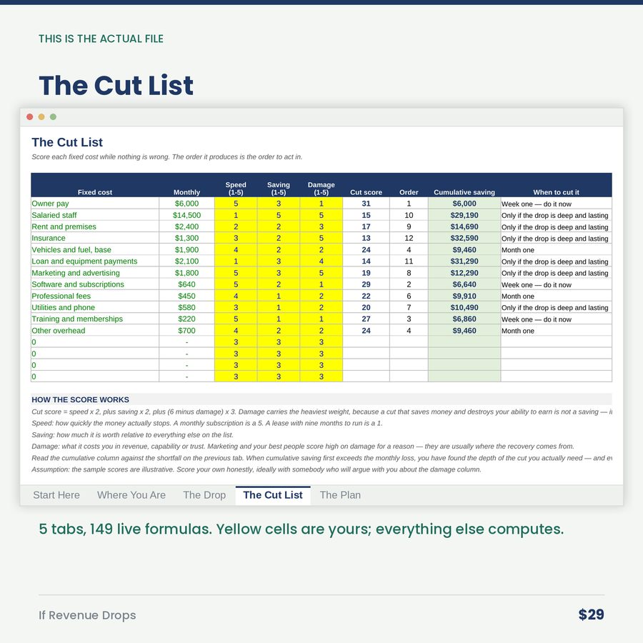 If Revenue Drops: The Downturn Playbook