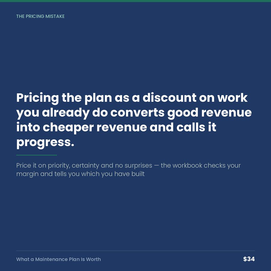 What Would a Maintenance Plan Be Worth? — quote
