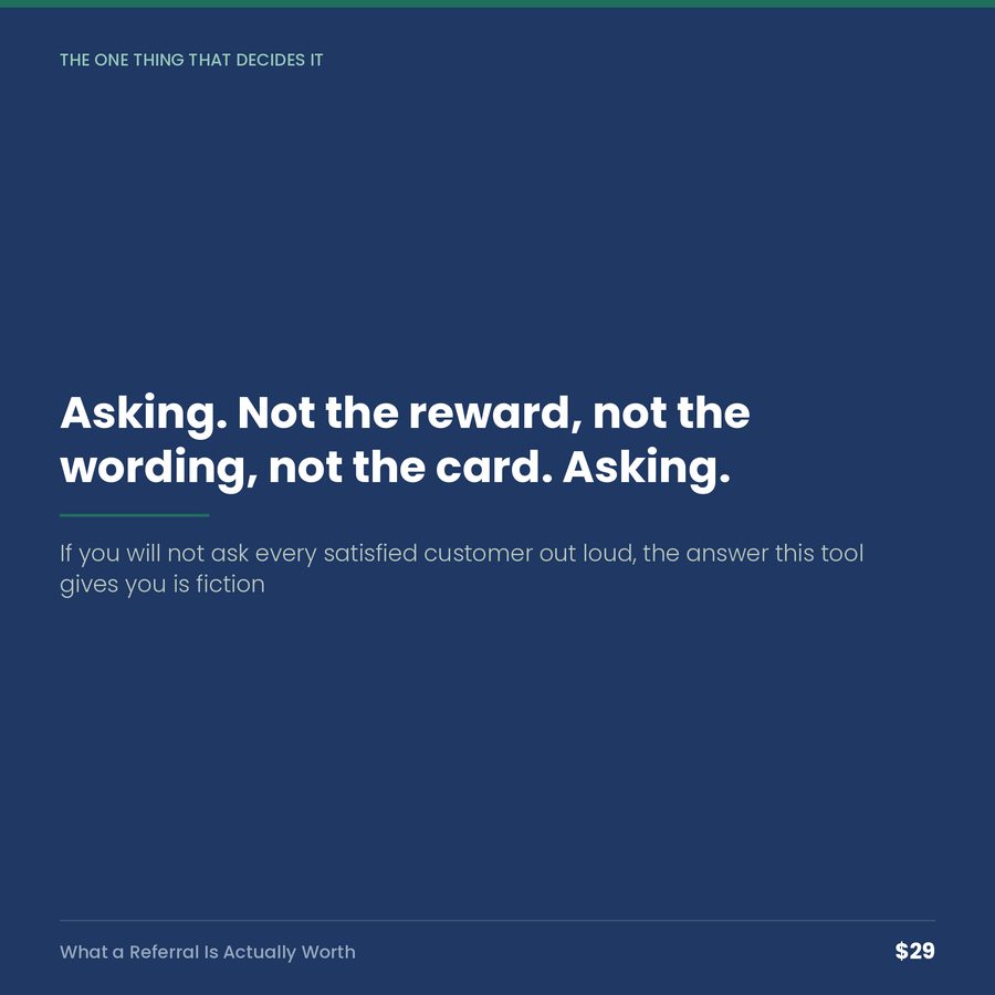 What a Referral Is Actually Worth — quote