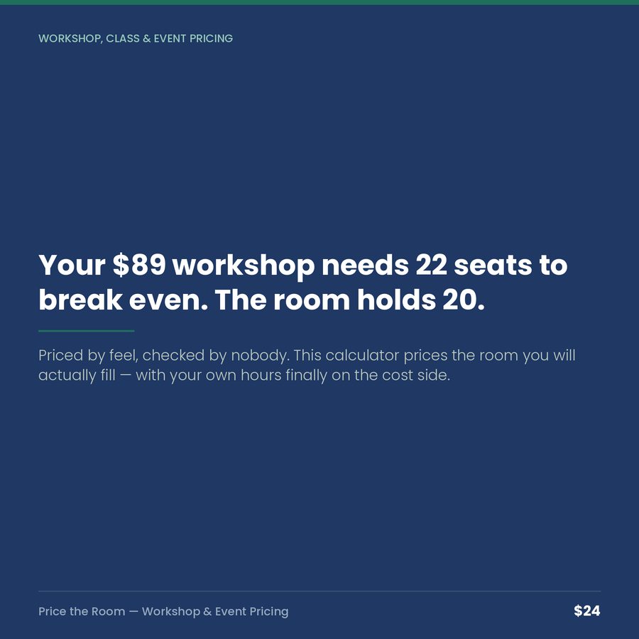 Price the Room: Workshop, Class & Event Pricing Calculator — quote