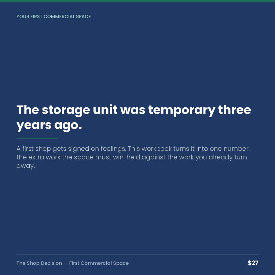 The Shop Decision: Your First Commercial Space — quote