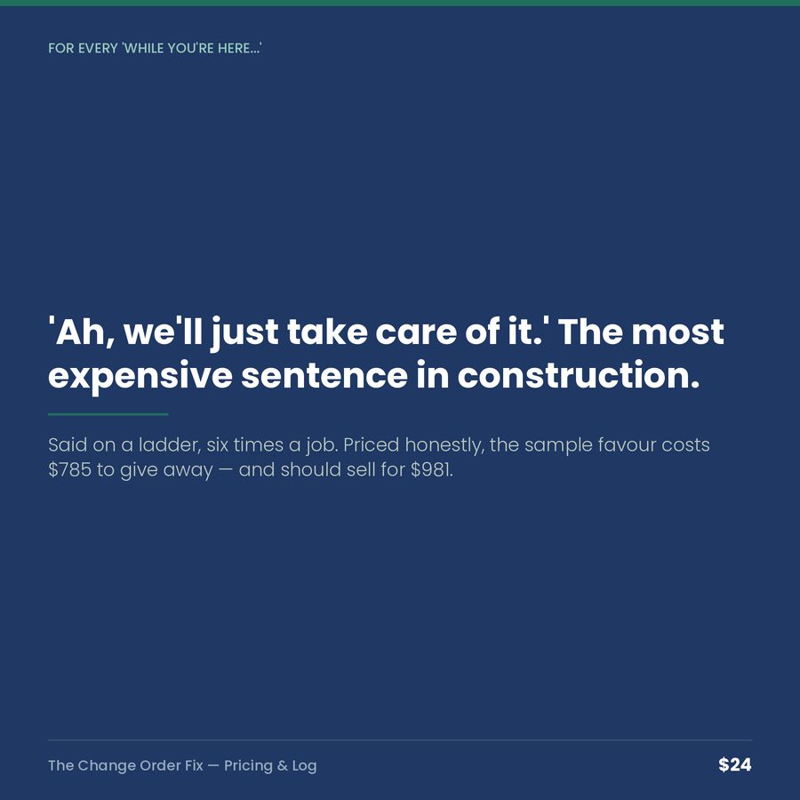 The Change Order Fix: Pricing Calculator & Giveaway Log — quote