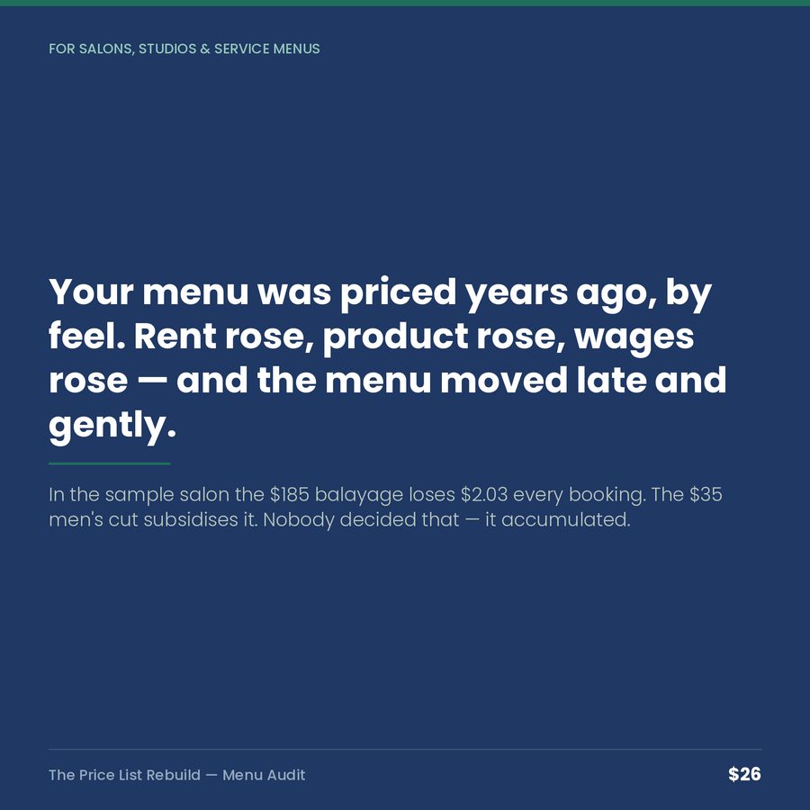 The Price List Rebuild: Service Menu Audit & Repricing — quote