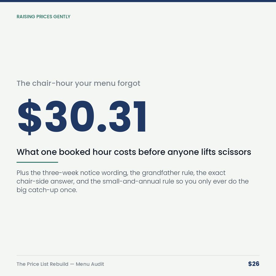 The Price List Rebuild: Service Menu Audit & Repricing — stat