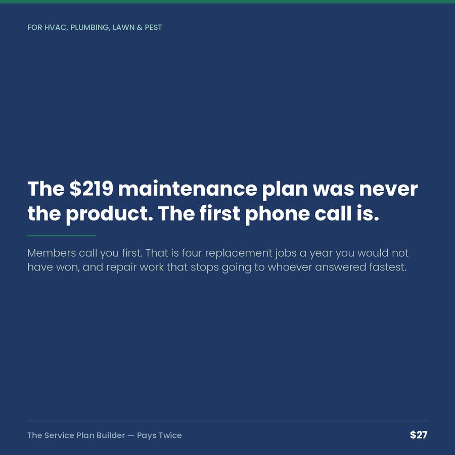 The Service Plan Builder: Maintenance Agreements That Pay Twice — quote