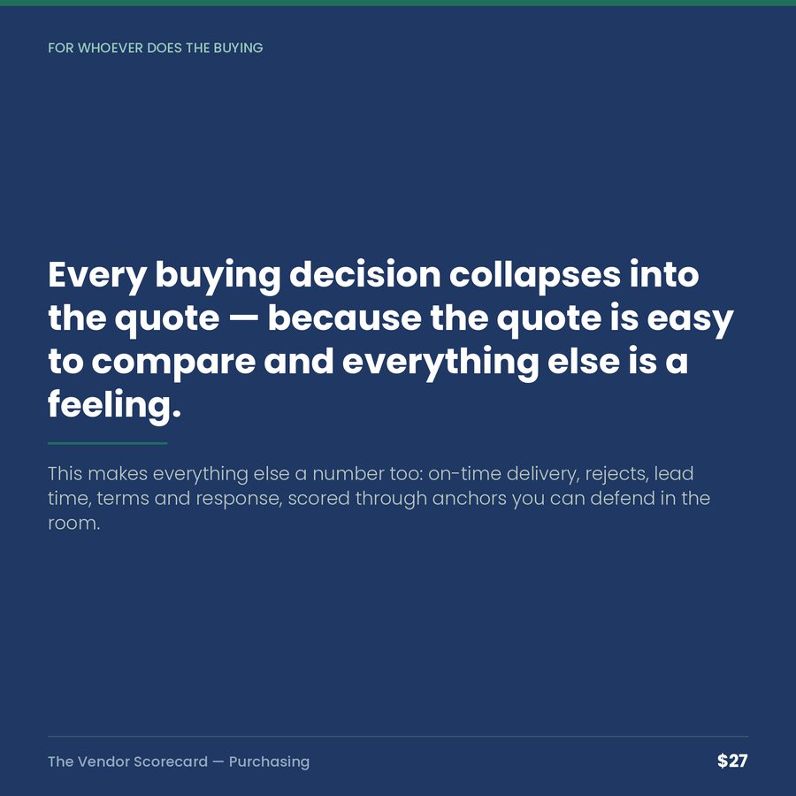 The Vendor Scorecard: Supplier Comparison & Review System — quote