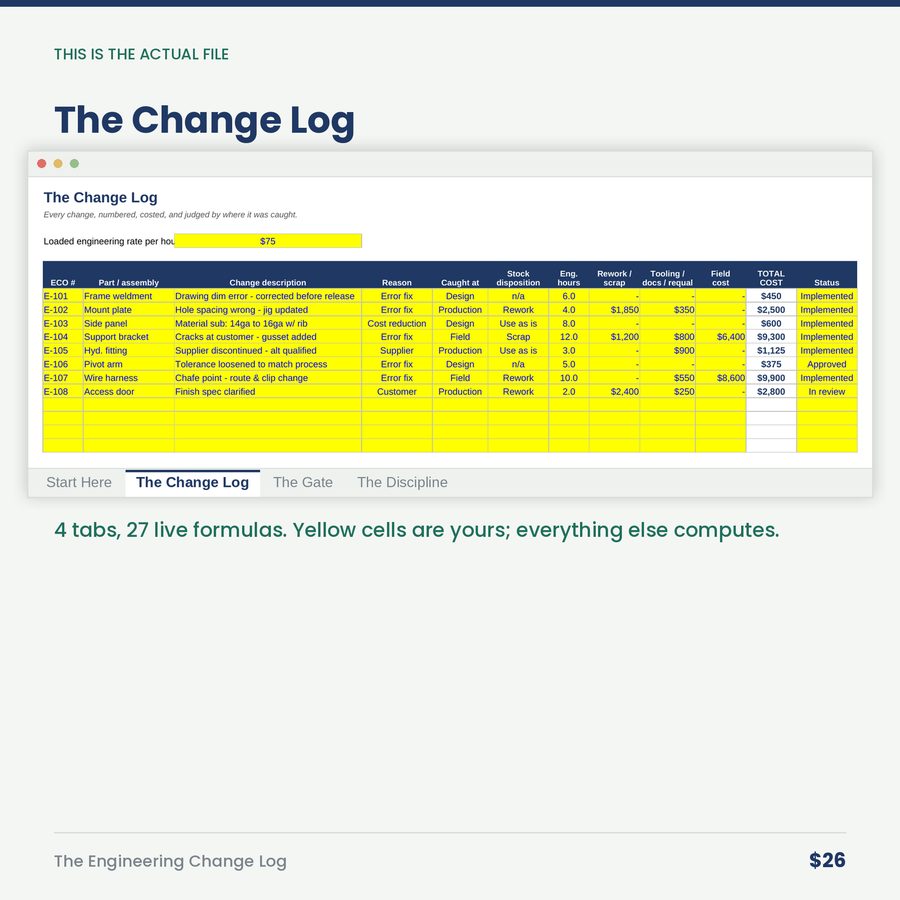 The Engineering Change Log: ECO Control for Small Shops