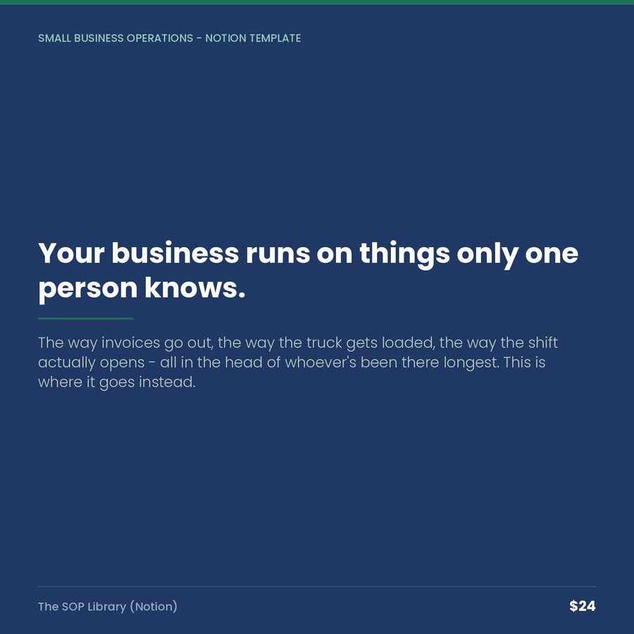 The SOP Library: Small Business Operations (Notion Template) — quote