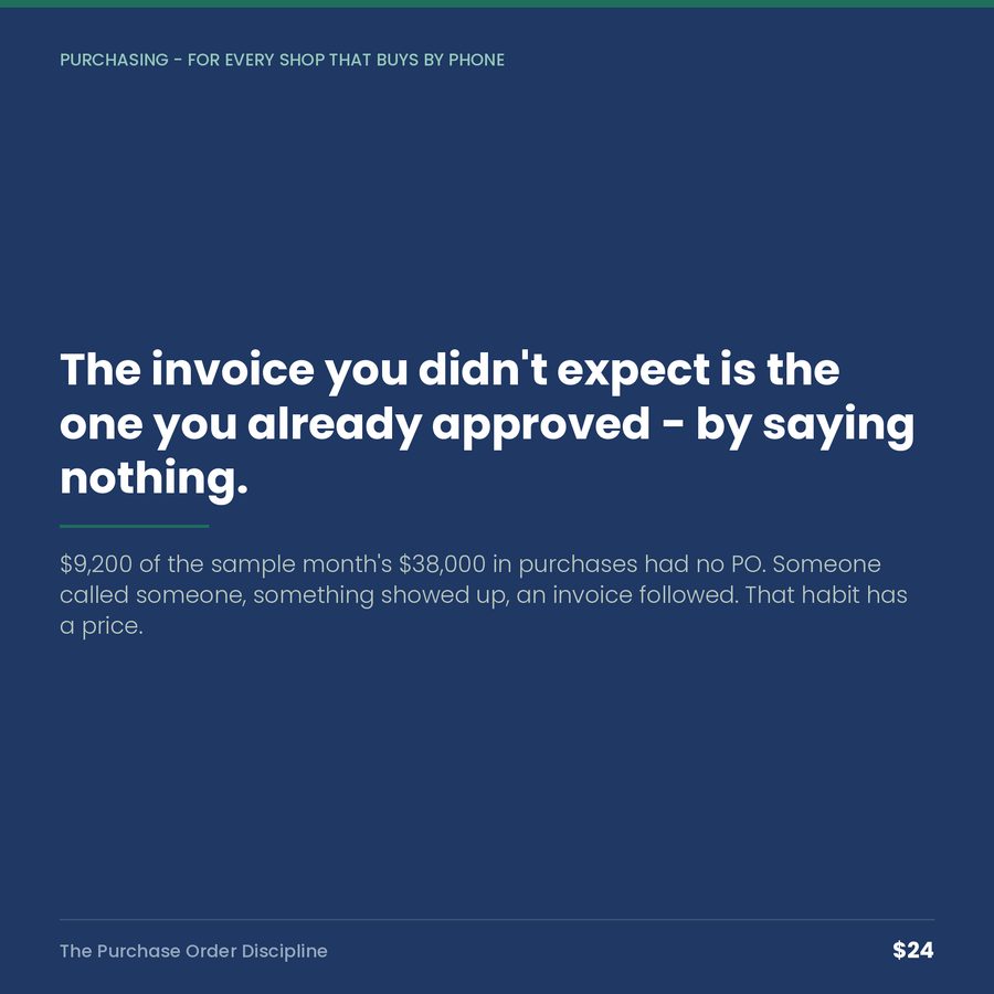 The Purchase Order Discipline: Numbered POs, Thresholds & the Three-Way Match — quote