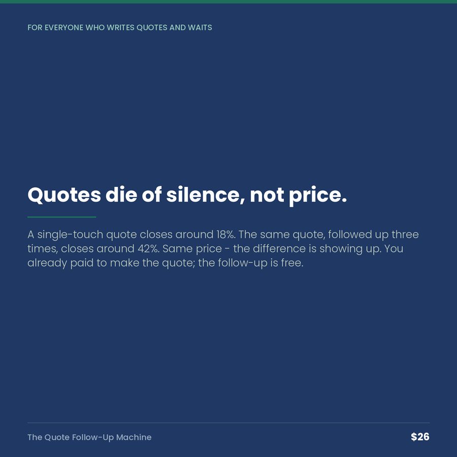 The Quote Follow-Up Machine: The Ladder That Closes What Silence Kills — quote