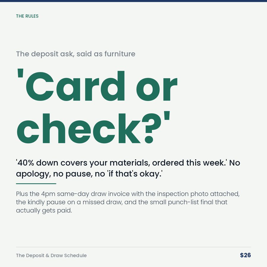 The Deposit & Draw Schedule: Who's Financing This Job, You or Them? — stat
