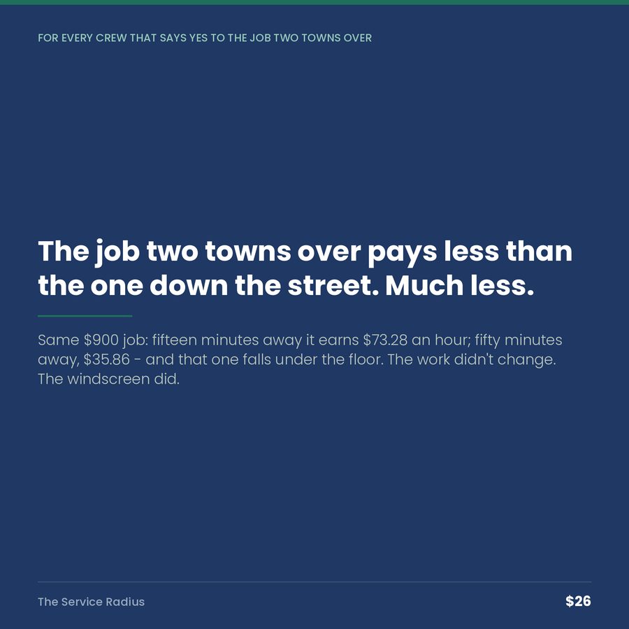 The Service Radius: The Job Two Towns Over Pays Less Than the One Down the Street. Much Less. — quote