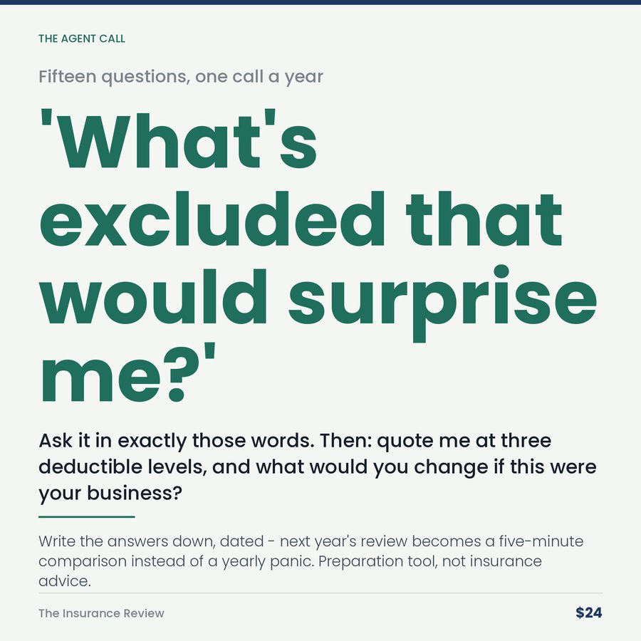 The Insurance Review: You Renewed It Four Times Without Reading It. The Business Changed Every Year. — stat