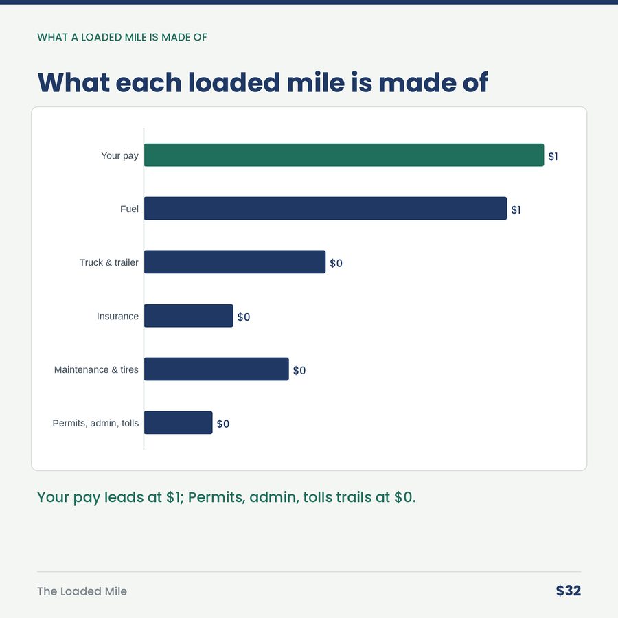 The Loaded Mile: Owner-Operator Cost Per Mile & Rate Floor — chart
