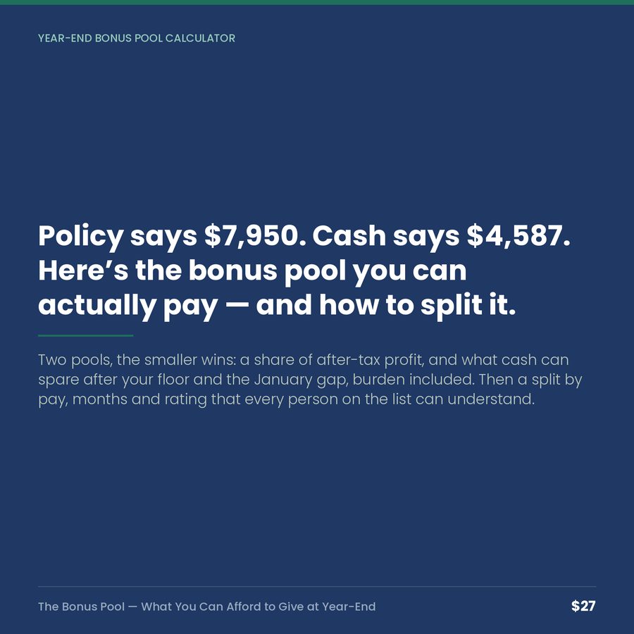 The Bonus Pool: What You Can Afford to Give at Year-End — quote